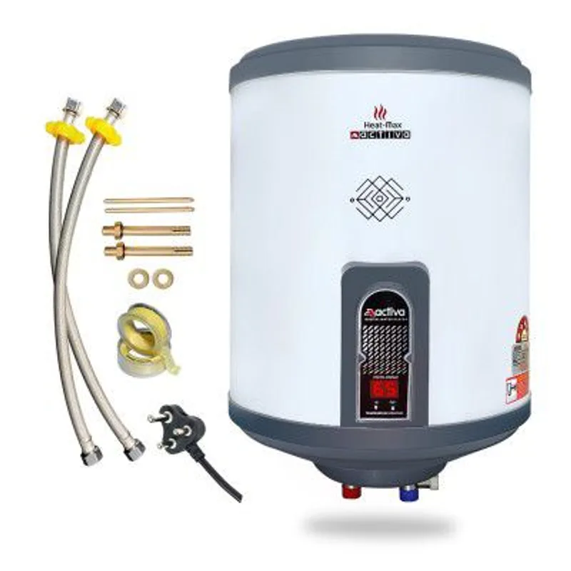 Activa 15Ltr Storage (2kva) BEE 5-Star Rated Anti Rust Coated Geyser Heat-Max (0.7MM SS Tank) With Digital Display, Suitable For High Rise Buildings, Comes With 5 Years Warranty — 55% off on Amazon.in