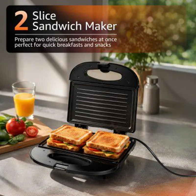 Amazon Basics 2-Slice Sandwich Maker 750W — 75% off on Amazon.in