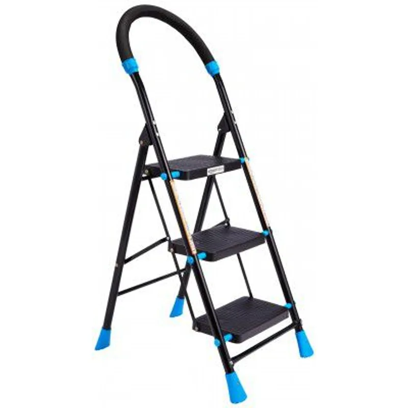 Amazon Basics Curvo-Foldable Step Ladder, 3 Steps (Black & Blue) — 67% off on Amazon.in