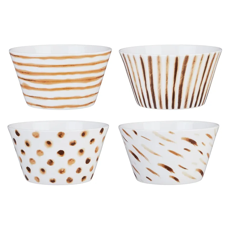 Amazon Brand - Solimo Ceramic Bowl, Set of 4 | Microwave & Dishwasher Safe| Bowls | 400ml, Burnt Sienna — 76% off on Amazon.in