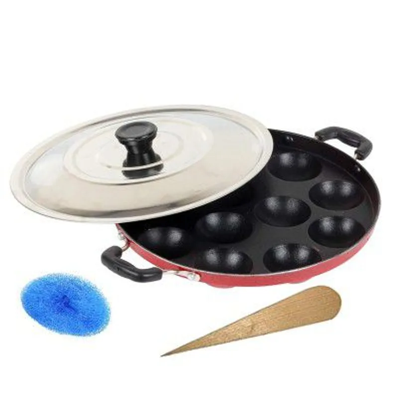 Appam bada Non Stick 12 Cavities Appam Patra/Appam Pan/Maker/Pan Cake Maker/ponganalu/gunta ponganalu with Lid 24 cm — 64% off on Amazon.in