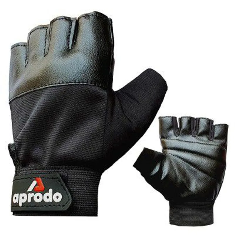 Aprodo Beginner Gym Gloves with Wrist Support Strap | 1 Pair - Free Size (Black) — 76% off on Amazon.in