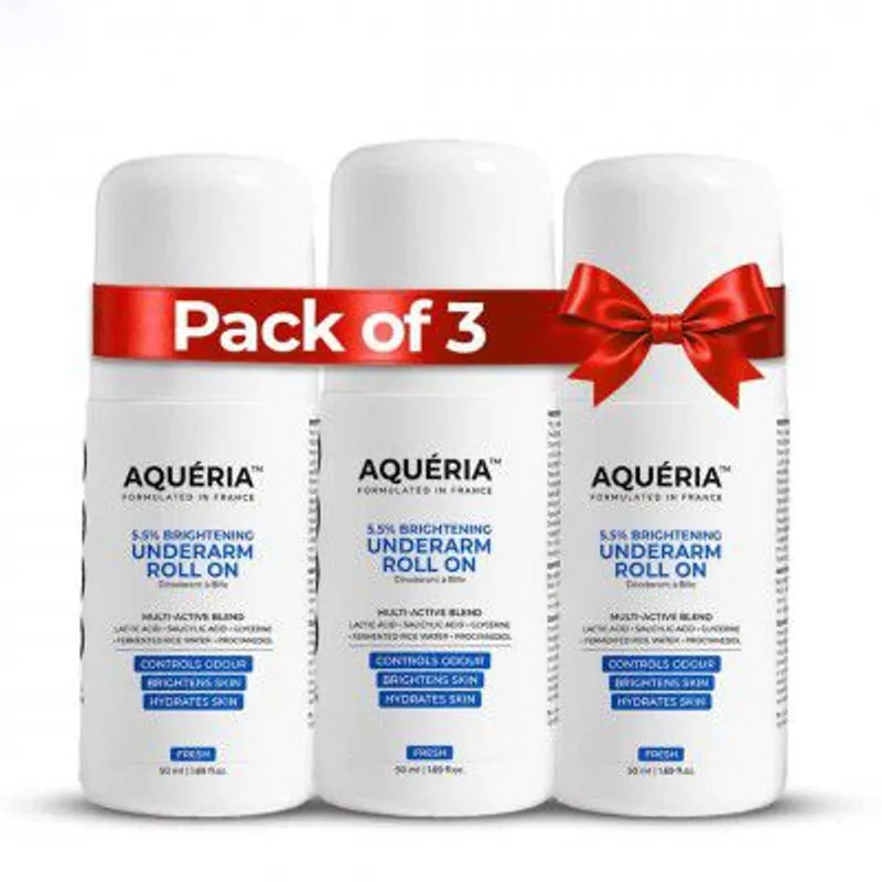 Aqueria Underarm Brightening Roll-On for Men & Women | Pack of 3 (150ml) — 78% off on Amazon.in