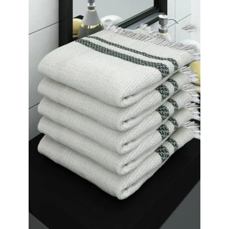 Athom Living Ecosaviour Premium Cotton Bath Towel Pearl White (Pack of 5) — 78% off on Amazon.in