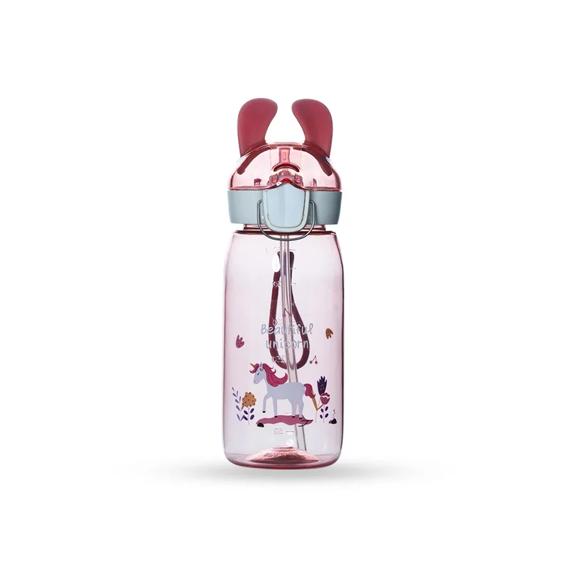 Attro Bunny 550ml Cute and Convenient Cartoon Printed Kids Tritan Water Bottle with Detachable Strap & Straw Lid BPA-Free,Leak-Proof-Perfect - Red — 62% off on Amazon.in