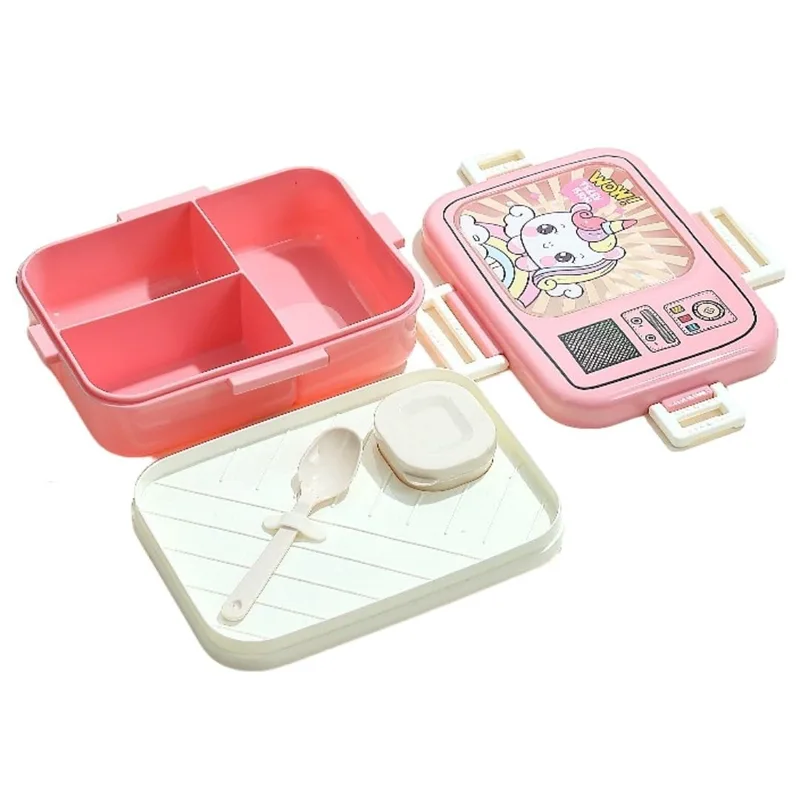 ATTRO Craze Unicorn Theme Kids Lunch Box | Microwave Safe-1290ml+70ml Pink — 79% off on Amazon.in