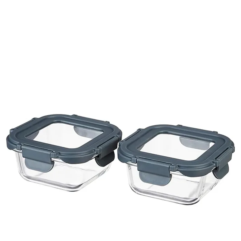 ATTRO Glassox Borosilicate Square Glass Lunch Box 320ml Set of 2 — 61% off on Amazon.in