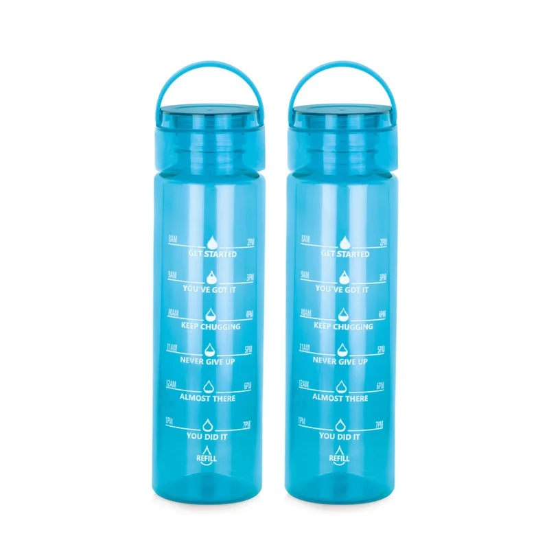 ATTRO Oxy Motivational 1000ml Water Bottle - Set of 2 Blue, Plastic — 63% off on Amazon.in