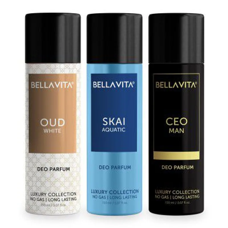 Bella Vita Luxury Woody Body Parfum Deo Spray Combo Pack Of 3 X 150 Ml — 47% off on Amazon.in