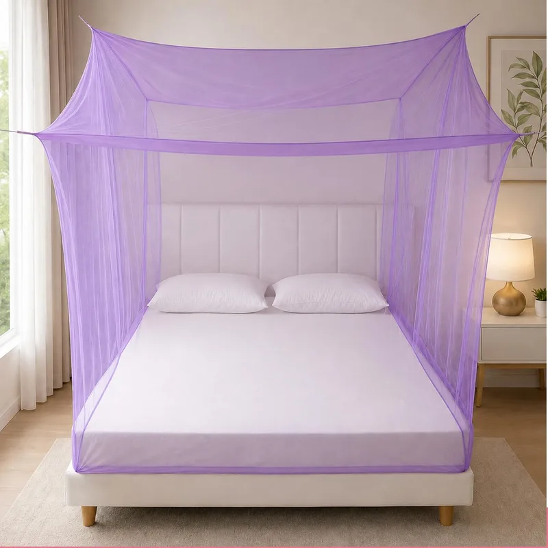 BENAVJI Foldable Machardani Single Bed | Pure Cotton Mosquito net (Purple, 3.5FT X 6FT)  — 80% off on Amazon.in