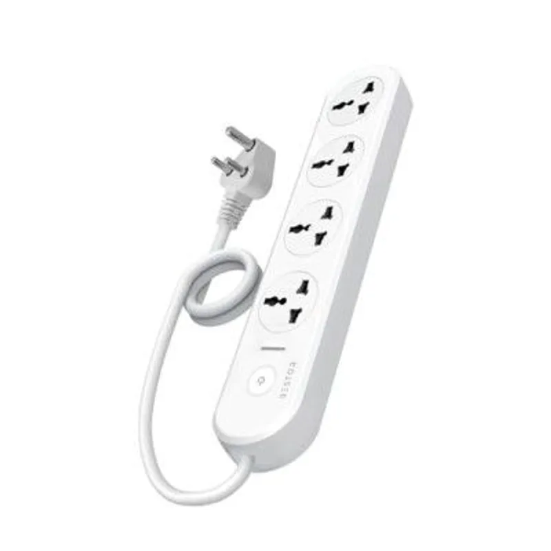Bestor VoltEdge Extension Board 1500W Power Converter with 4 Universal Sockets, 1.5M Cord, Master Switch, LED Indicator, Child Safety Shutter, 3-Pin Multi Plug for Home Appliances (White) — 79% off on Amazon.in