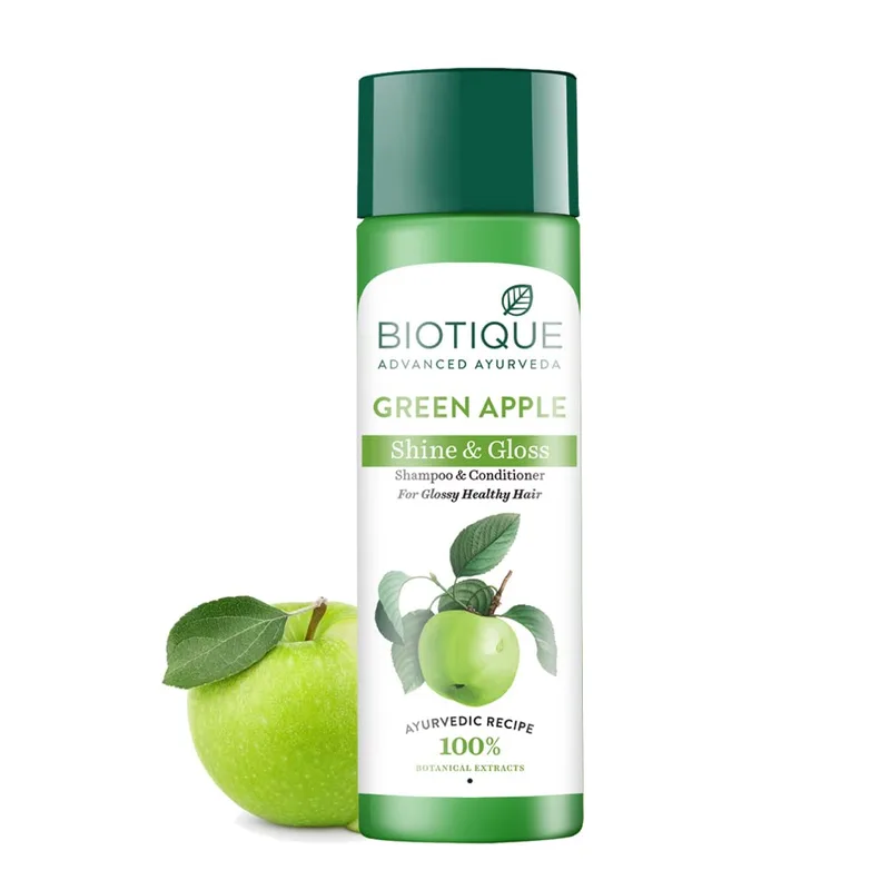 Biotique Green Apple Shine & Gloss Shampoo & Conditioner | 120ml — 40% off on Amazon.in