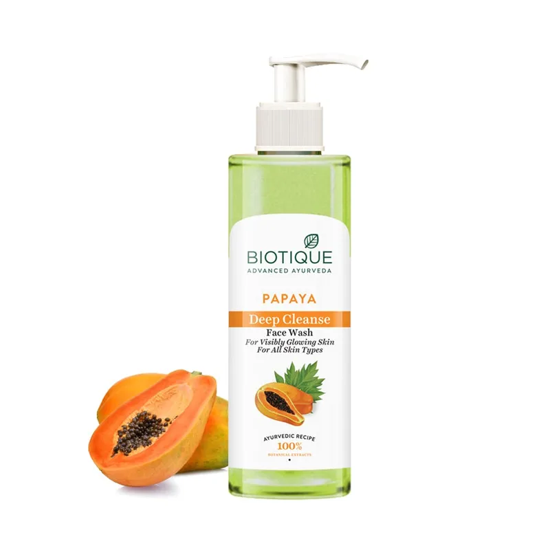BIOTIQUE Papaya Deep Cleanse Face Wash, 200 ml — 65% off on Amazon.in