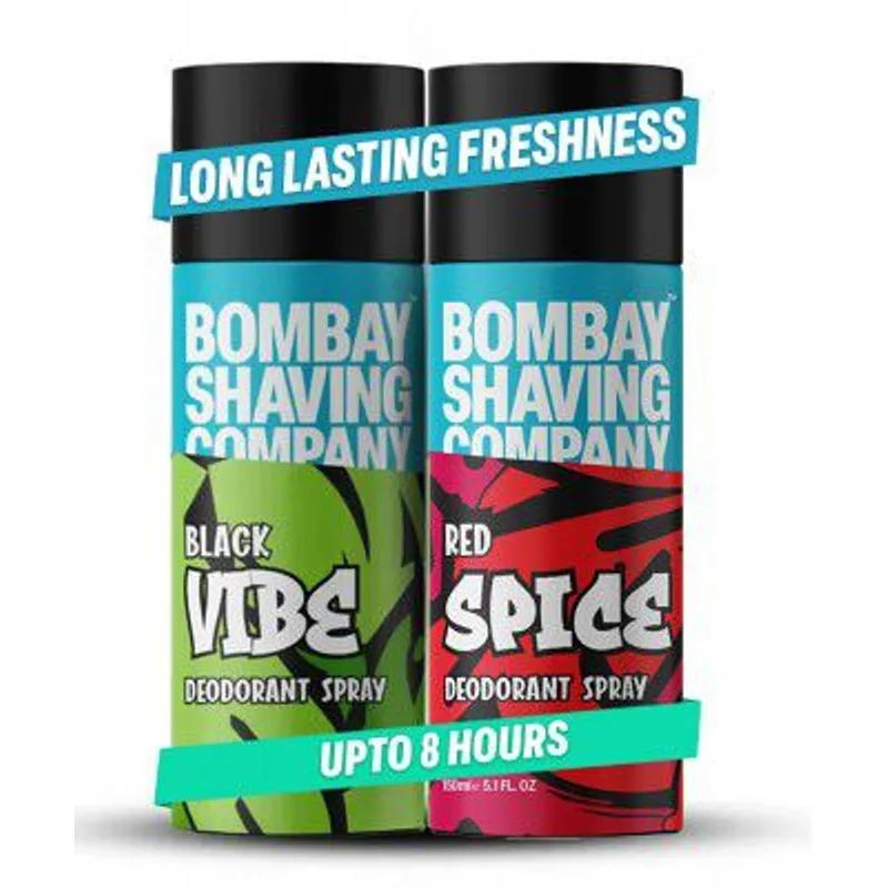 Bombay Shaving Company Body Spray for Men, 150ml each (Pack of 2) - Red Spice and Black Vibe — 77% off on Amazon.in