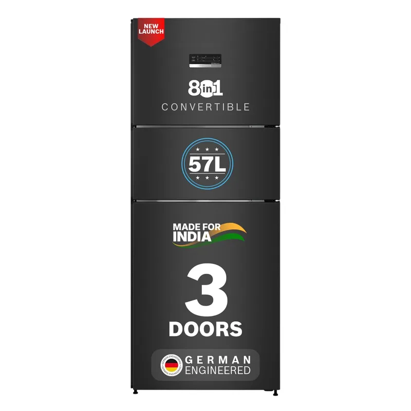 Bosch 302L, 3 Star, MaxFlex Convert Frost Free Triple Door Refrigerator | 8-in-1 Convertible Storage Modes (CMC33S33VI, Cosmic Steel) — 49% off on Amazon.in