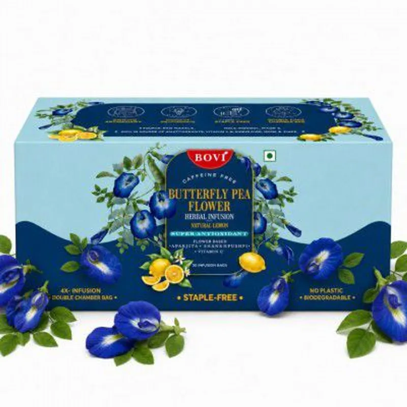BOVI Butterfly Pea Flower Tea Bags, 30 Teabags | Aparajita/Shankhpushpi Herbal Tea — 70% off on Amazon.in