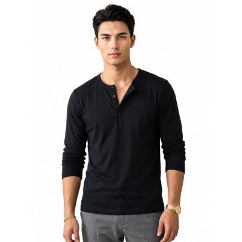BULLMER Men’s Trendy Full Sleeve Henley Neck T-Shirt — 80% off on Amazon.in