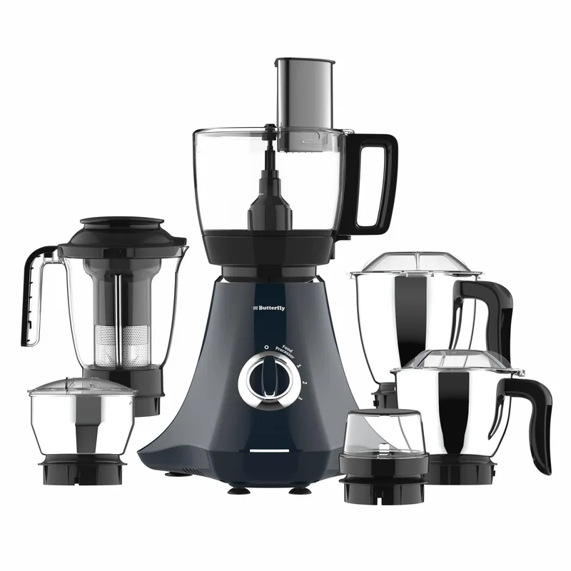 Butterfly Nexo 750W Mixer Grinder Food Processor with 6 Jars | Kneading, Chopping, Slicing, Grinding, Mincing, Grating, Juicing & Spice grinding | Evion-GT Motor with FPSS Technology | Ink Blue — 46% off on Amazon.in