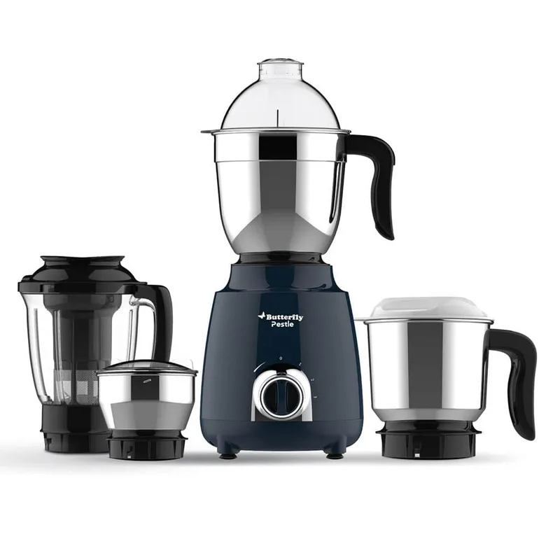 Butterfly Pestle 750W Mixer Grinder with 4 Jars | 3 Stainless Steel Jars & 1 Juicer | ABS Body | Heavy Duty Motor | 2 Years Manufacturer's Warranty | Ink Blue — 55% off on Amazon.in
