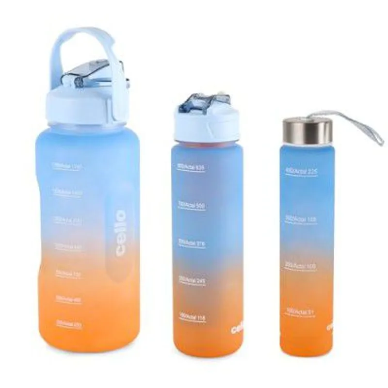 CELLO All Day Large Water Bottle, Sky Blue | Set of 3 (310ml, 790ml, 2085ml) — 66% off on Amazon.in