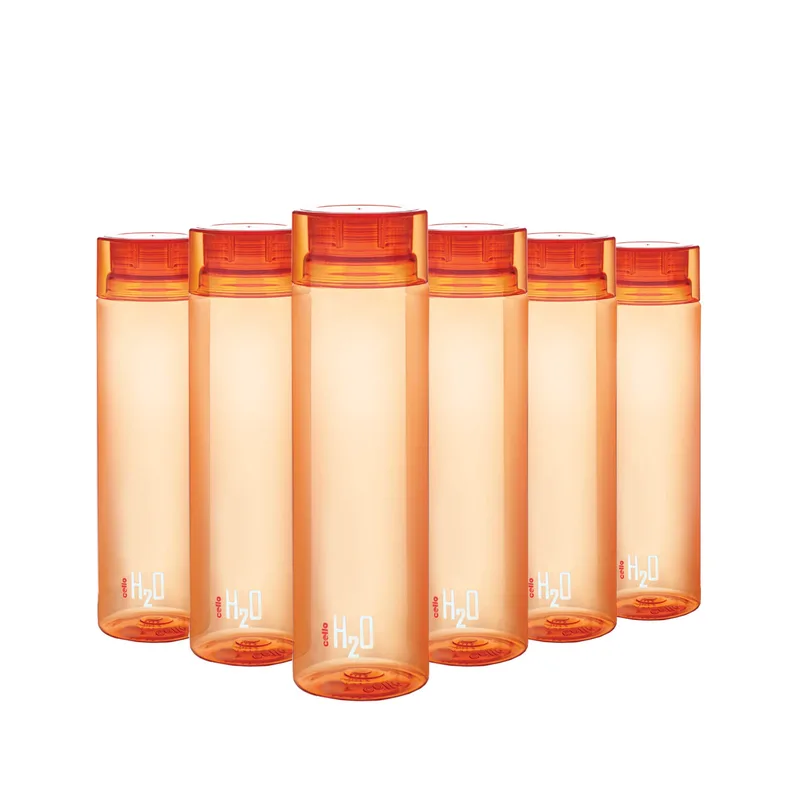 CELLO H2O Round Unbreakable Plastic Water Bottle | 1 Liter | Set of 6 — 72% off on Amazon.in