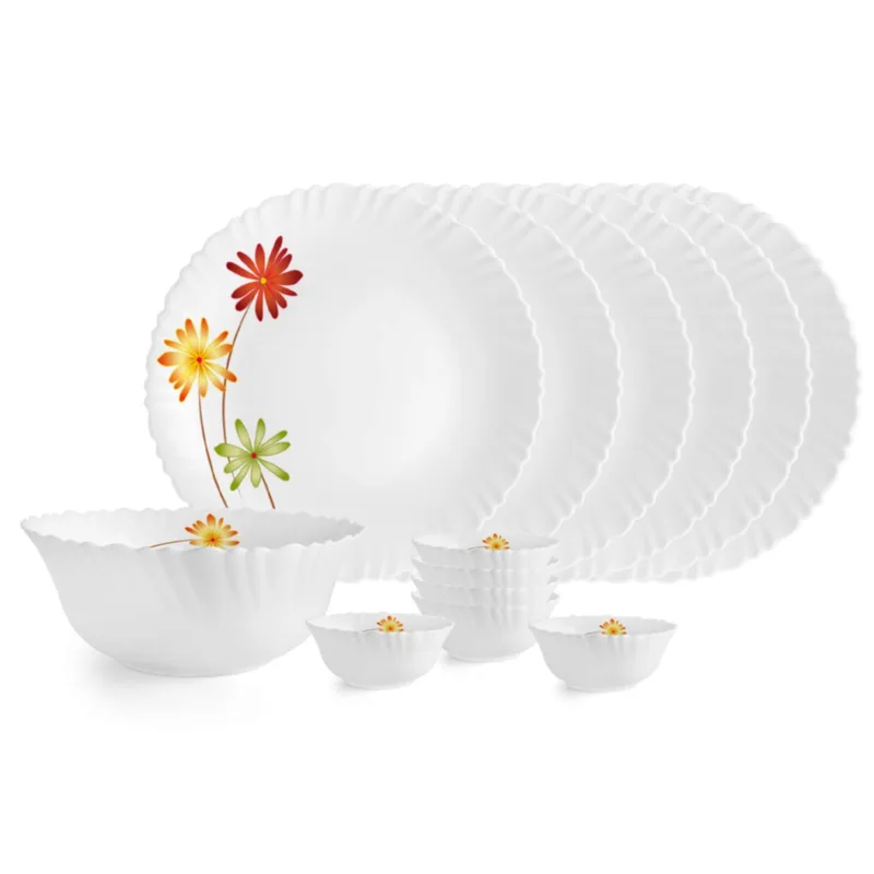 Cello Opalware Dazzle Margarita Dinner Set, 19pcs, White — 63% off on Amazon.in