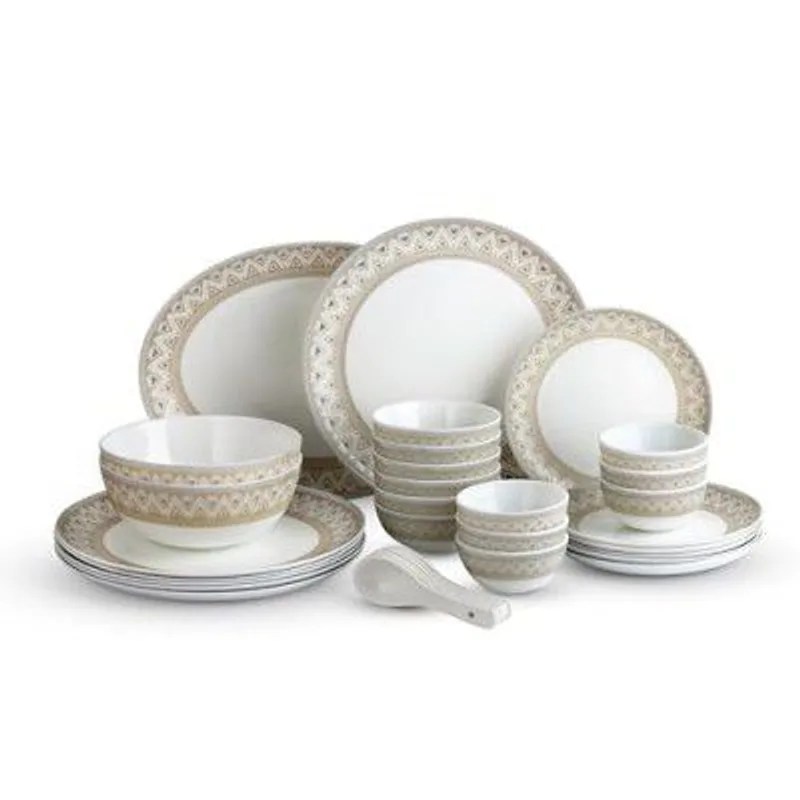 Cello Opalware Divine Series Trinity 33 Pieces Dinner Set | Opal Glass Crockery for 6 — 61% off on Amazon.in