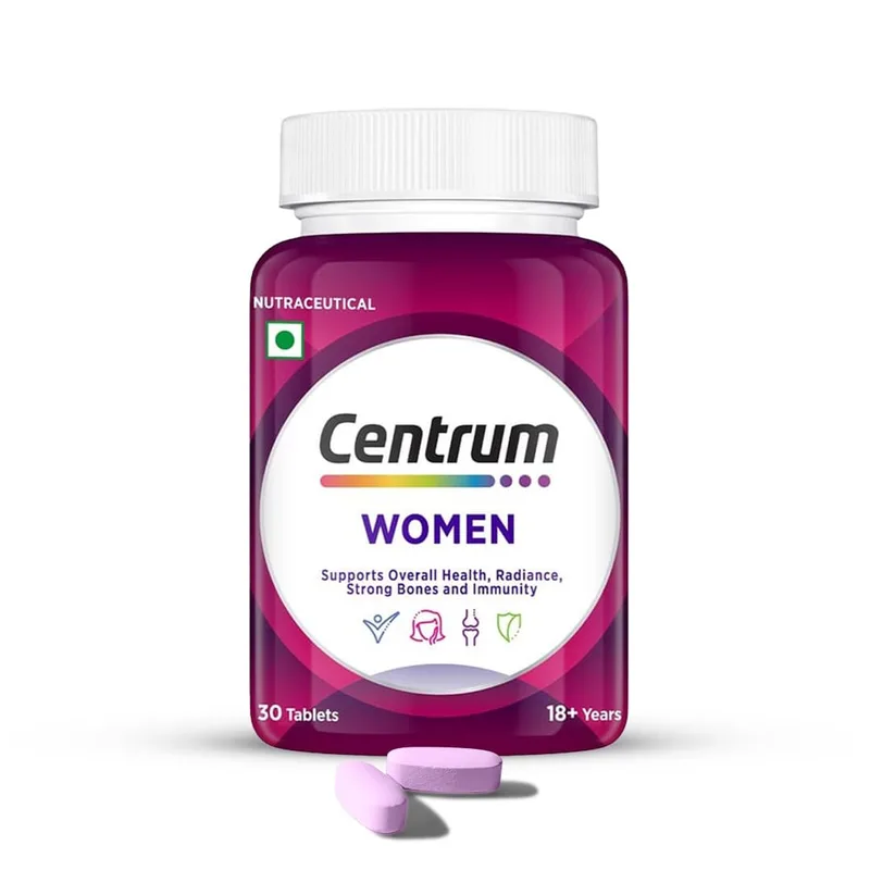 Centrum Women, World's No.1 Multivitamin with Biotin, Vitamin C & 21 vital Nutrients for Overall Health, Radiance, Strong Bones & Immunity (Veg) Pack of 30 Tablets — 37% off on Amazon.in