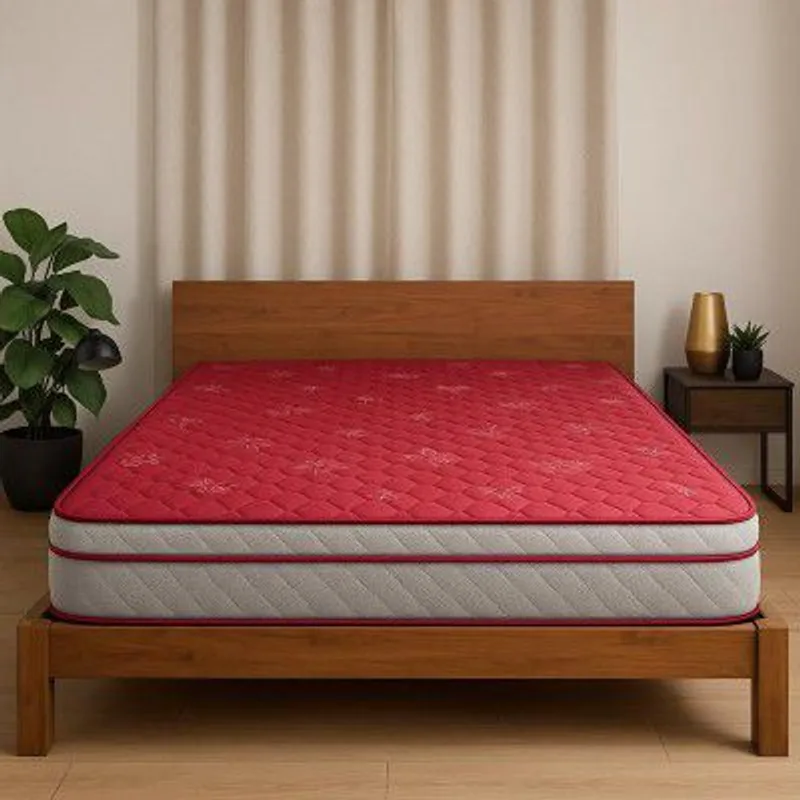 Coirfit LUXURINO Pillow Top with ISPT Tech. 6 Inch King Size Bonnell Spring Mattress 78X72 Inches with 7 Year Warranty | Firm Support Bed Mattress | Hotel Like Bounce | Orthopedic Comfort, Red — 73% off on Amazon.in