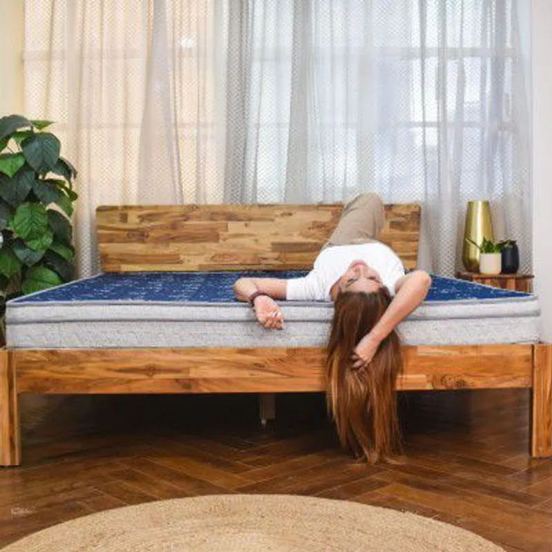 Coirfit LUXURINO Pillow Top with ISPT Tech. 8 Inch Queen Size Bonnell Spring Mattress 72X66 Inches with 7 Year Warranty | Firm Support Bed Mattress | Hotel Like Bounce | Orthopedic Comfort, Blue — 73% off on Amazon.in