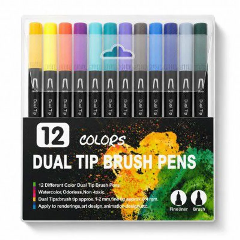 Corslet 12 Pcs Dual Tip Brush Pens Vibrant Colours — 84% off on Amazon.in