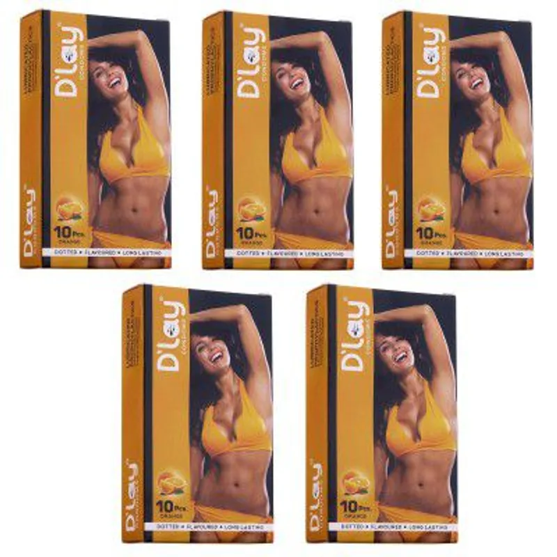 D'lay Dotted Real Feel Condoms for Men | Ultra Soft - 10 (Pack of 5) — 50% off on Amazon.in