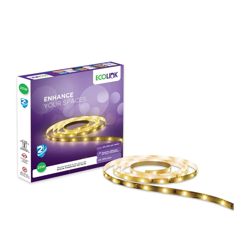 EcoLink 25-Watt LED Strip Light Cool Day Light (60 LEDs) — 80% off on Amazon.in