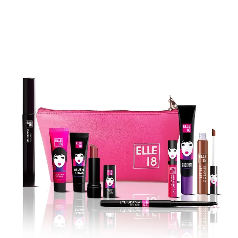Elle 18 I'm Obsessed Makeup kit for complete look (8 products + pouch) — 70% off on Amazon.in
