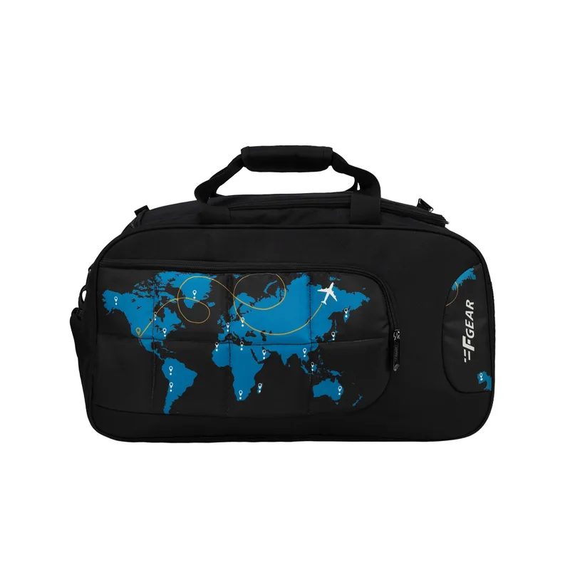 F Gear Enduro Map Black 32L Travel Duffle Bag | Spacious Main Compartment with Front Pocket — 76% off on Amazon.in
