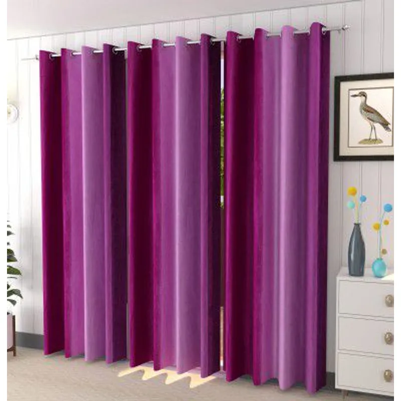 Galaxy Home Decor Premium Print Polyester Plain Curtains for Window 5 Feet, Pack of 3, Purple (Purple, 5 Feet (3Pc)) — 78% off on Amazon.in