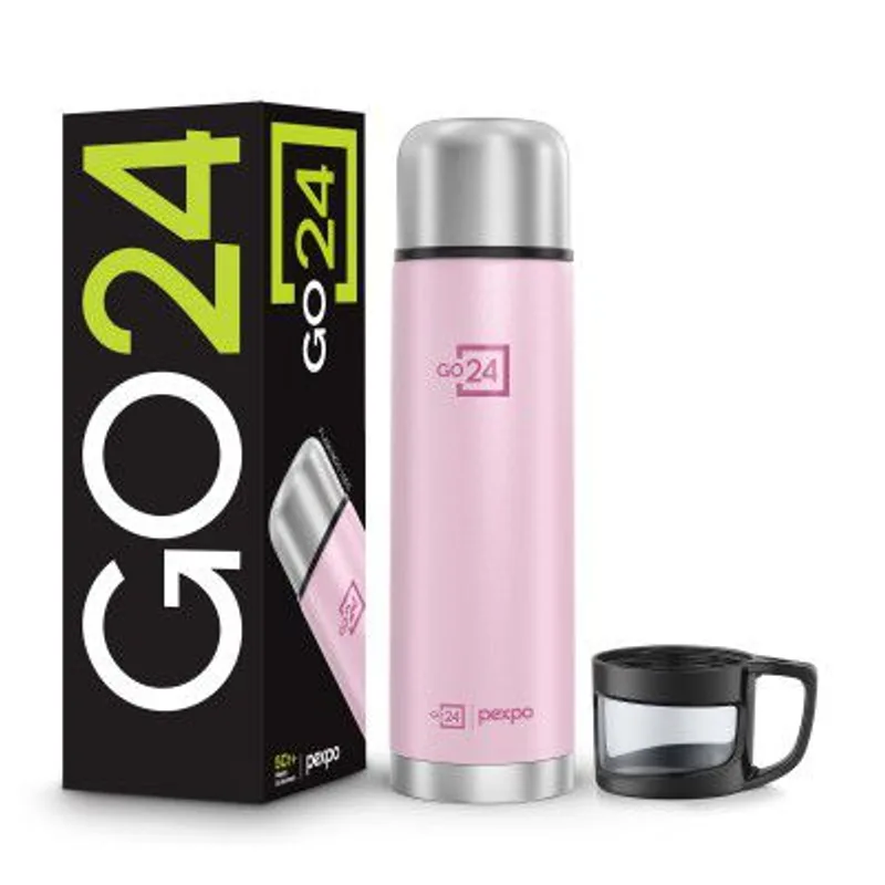 Go24 pexpo Stainless Steel Water Bottle Flamingo Baby Pink 1000ml — 55% off on Amazon.in