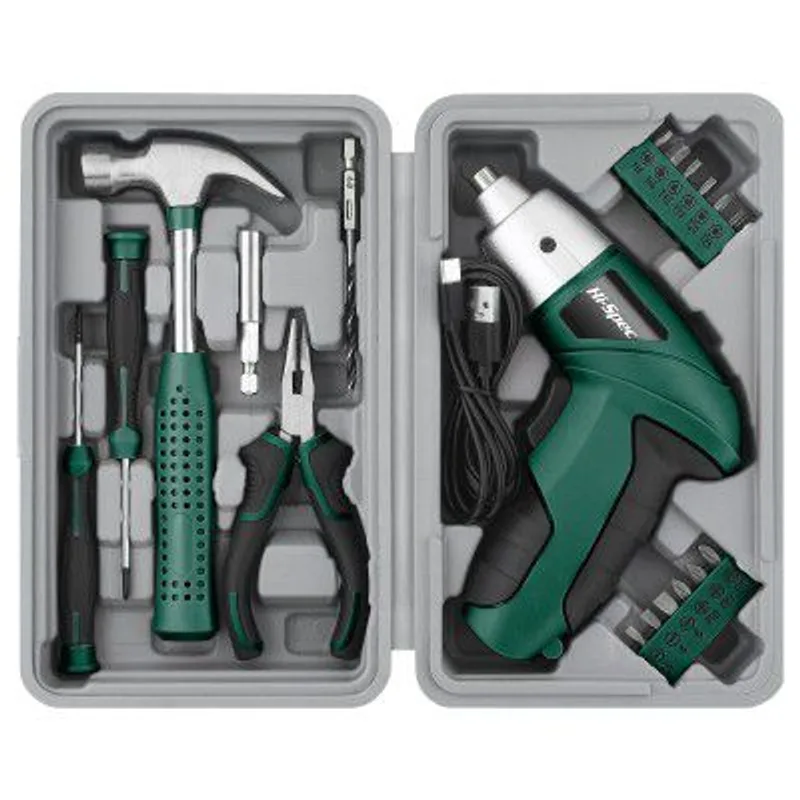 Hi-Spec Cordless Electric Screwdriver, Power Screw Driver Set with Pink Compact Tool Kit for Small Repair and Maintenance- Ideal Housewarming Gift,19 Piece (Green) — 58% off on Amazon.in