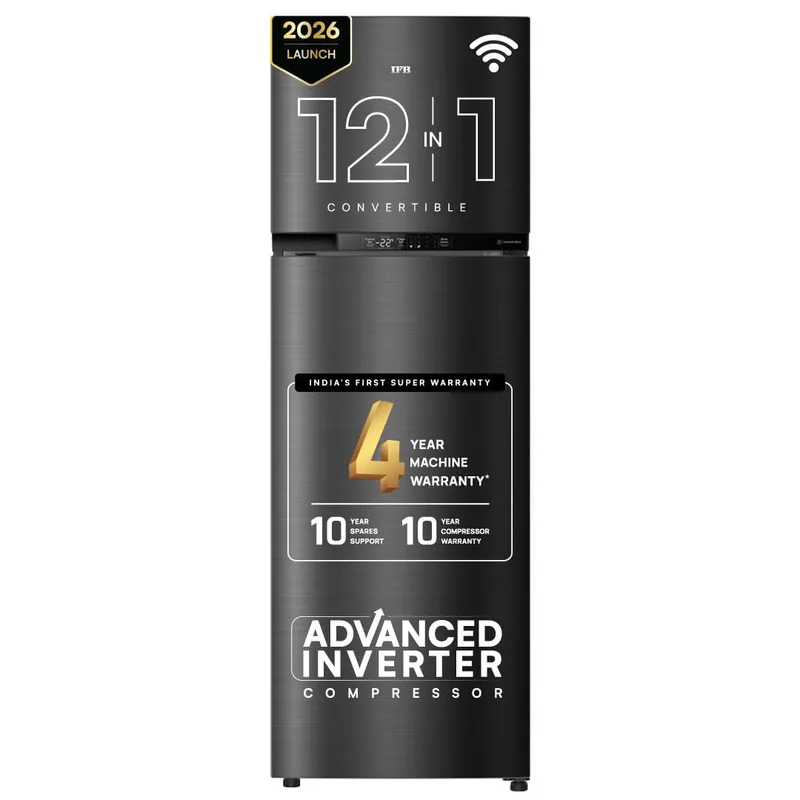 IFB 331L 3 Star 12-in-1 Convertible, Advanced Inverter Frost-Free Double Door Refrigerator (2026, IFBFF-383CYKSETU, Metal Black) — 32% off on Amazon.in