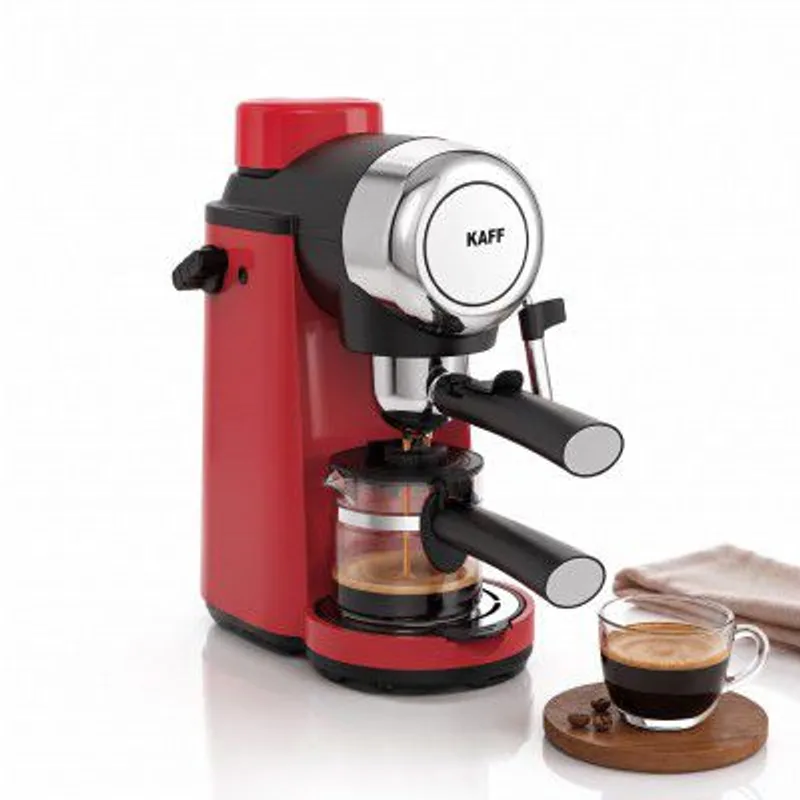 KAFF VIENNA 800 Watts Espresso, Cappuccino and Latte Coffee Maker, Glass Carafe Jar, 750W, with Automatic Pressure-Release, Over-Heat and Over-Pressure Protecting Device (Red) — 61% off on Amazon.in