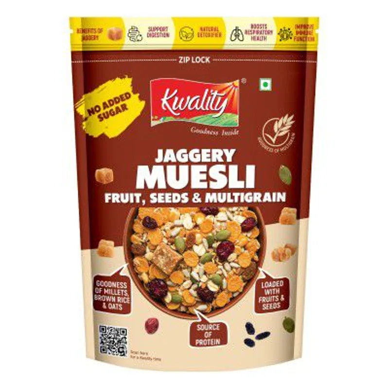 Kwality Muesli Jaggery, Fruits, Seeds & Crunch, 400g — 63% off on Amazon.in