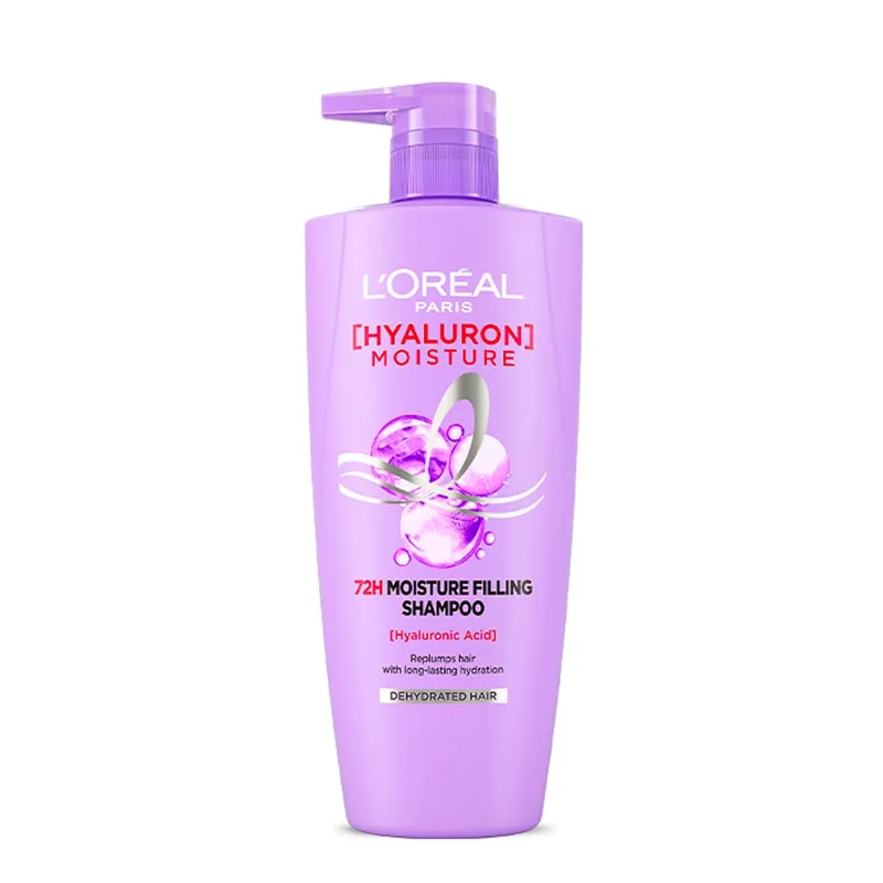 L'Oreal Paris Moisture Filling Shampoo, With Hyaluronic Acid, For Dry & Dehydrated Hair, Adds Shine & Bounce - 650ml — 55% off on Amazon.in