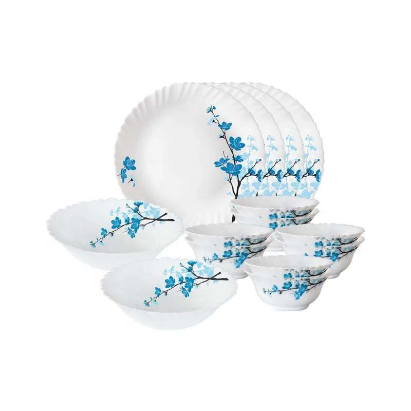 Larah by Borosil Mimosa Opalware Dinner Set, 14 Pcs, White — 65% off on Amazon.in