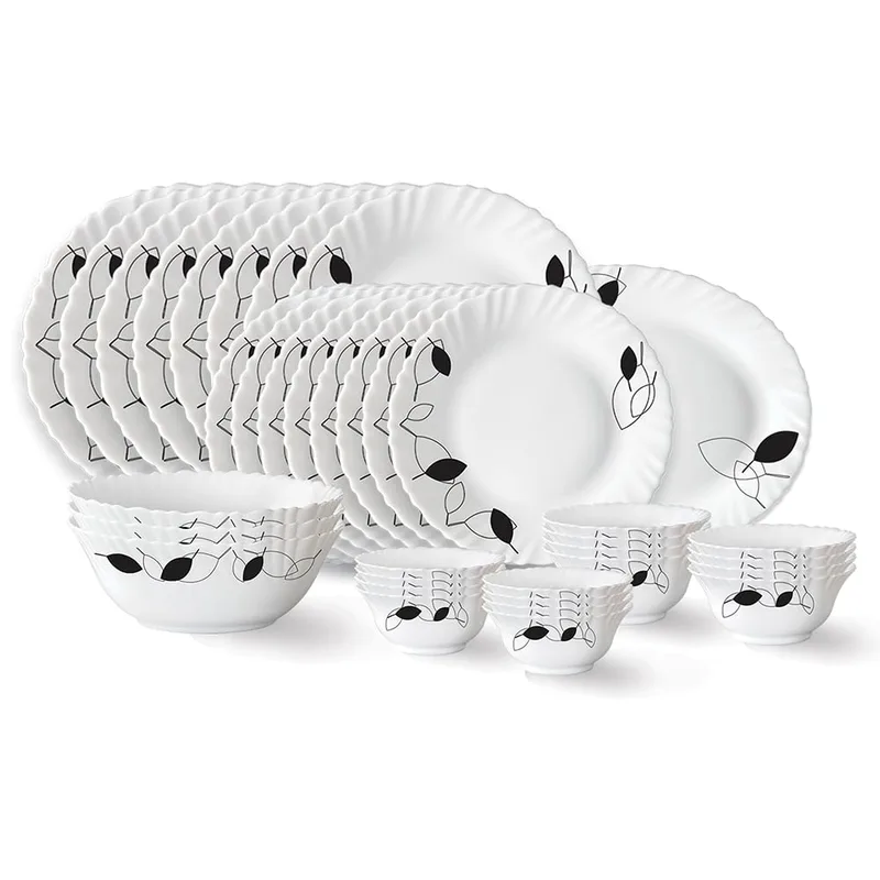 Larah by Borosil Shadow Fluted Series Opalware Dinner Set — 62% off on Amazon.in