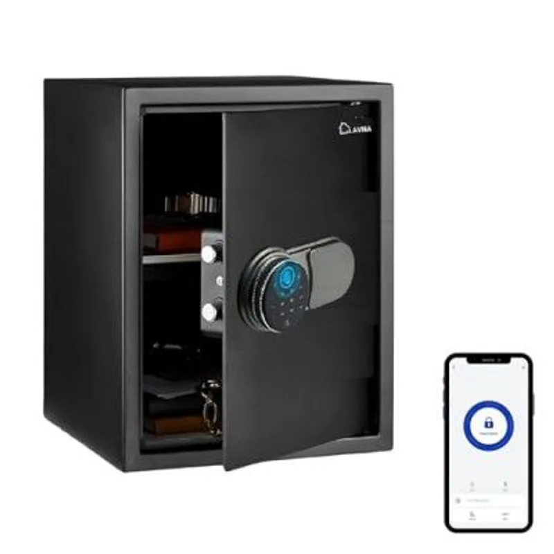 LAVNA Digital Safe Locker | 5 way access | Fingerprint, Mobile app, PIN, OTP & Key Access | 304 Grade SS bolts suitable (Gross 49L) — 70% off on Amazon.in