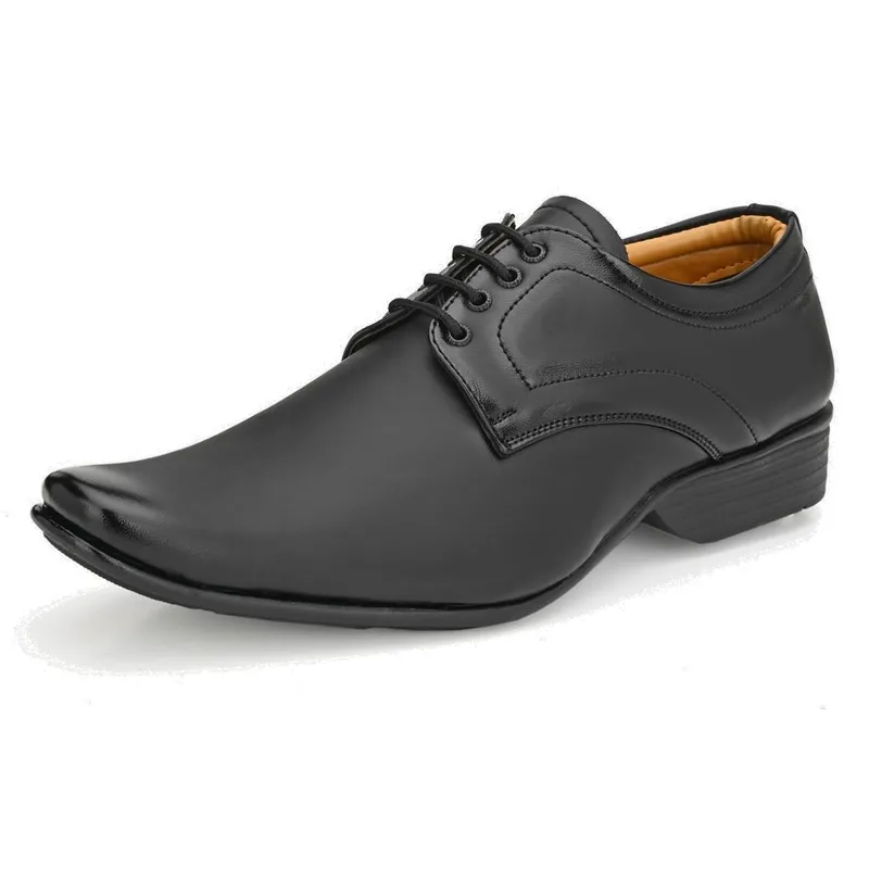 LeatherKraft Textured Formal Lace-Up Shoes — 84% off on Amazon.in