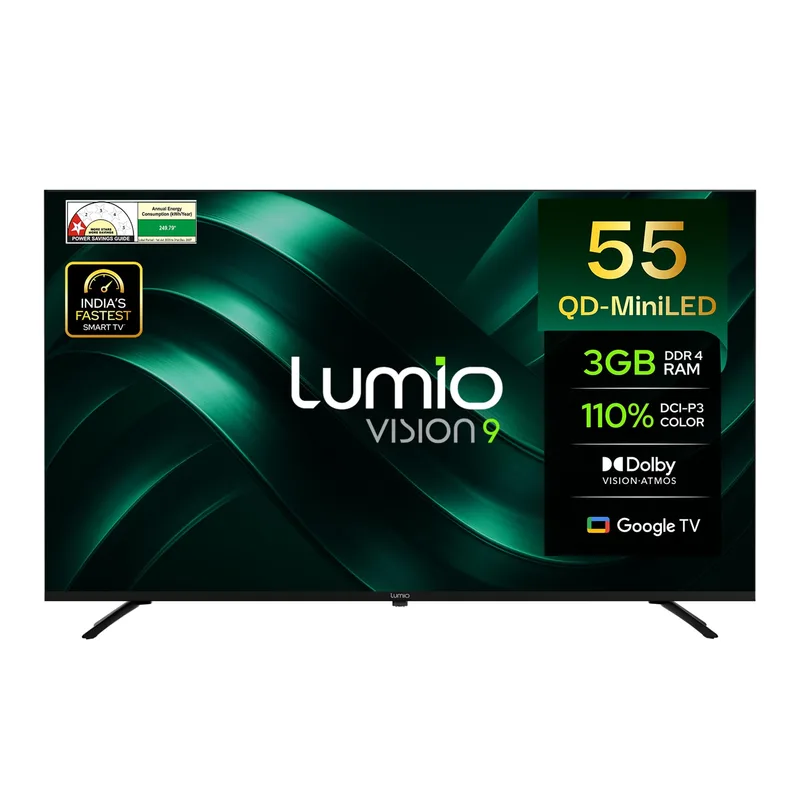 Lumio Vision 9 (55") 4K Ultra HD Smart QD-MiniLED Google TV EPIC1-ADSG — 37% off on Amazon.in