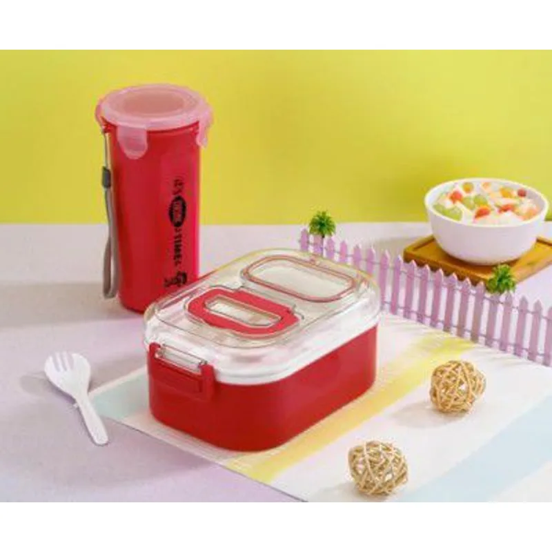 Lunch Box with Water Bottle Set for Office & School, Leak Proof Plastic Tiffin Box — 72% off on Amazon.in