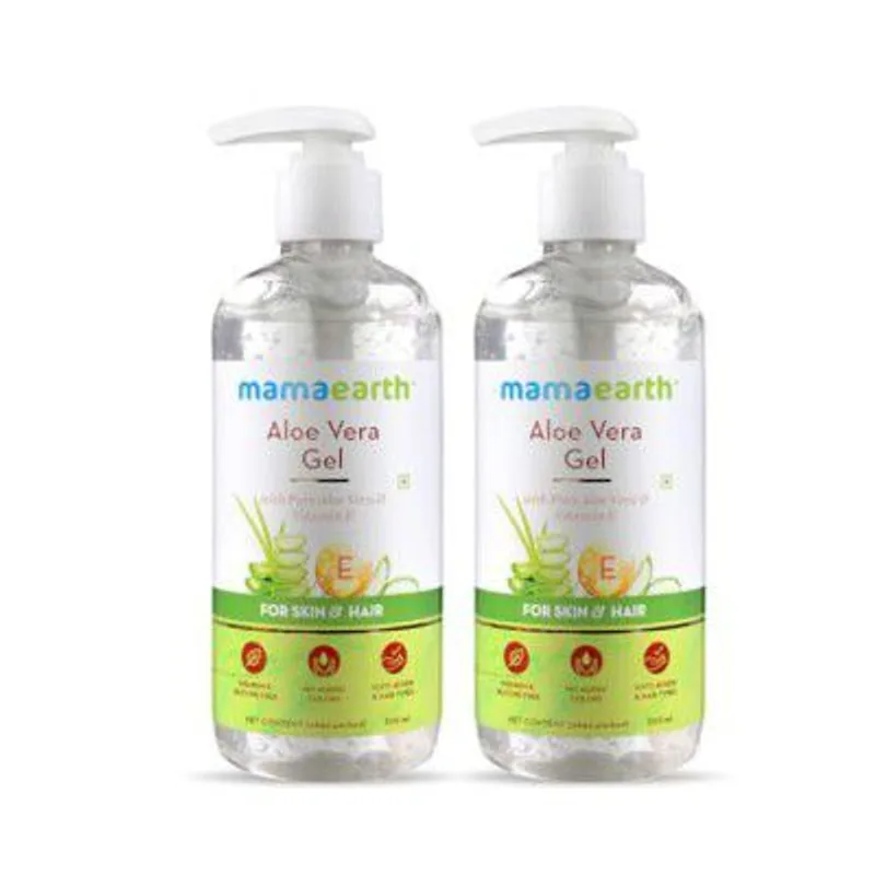 Mamaearth Aloe Vera Gel with Pure Aloe Vera & Vitamin E for Skin and Hair - 300 ml (Pack of 2) — 54% off on Amazon.in