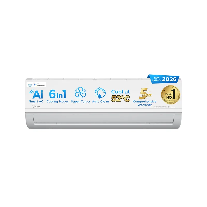 Midea 1.5 Ton 3 Star Wi-Fi AI Inverter Split AC (MAI18SD3R36W0) — 52% off on Amazon.in
